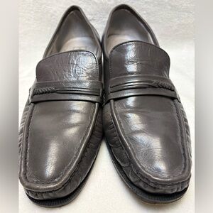 Vintage Stuart McGuire Shoes Men’s 11.5 D Gray Slip On Leather Penny Loafers